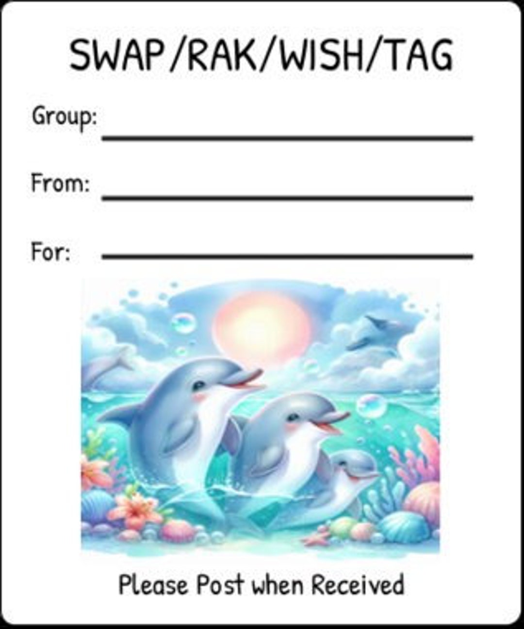 Tagging Rak Fail Printable INSTANT DOWNLOAD Tag Insert RAK Wish Group Label - Pen Pal ...