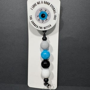 Eye Ball Exam Optometrist Nurse Ophthalmologist Doctor Hospital Office Nursing glitter beaded badge reel gift