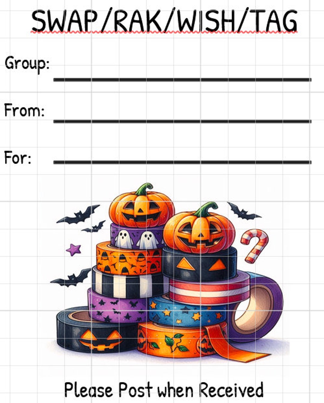 Printable INSTANT DOWNLOAD Tag Insert RAK Wish Group Label Pen Pal ...