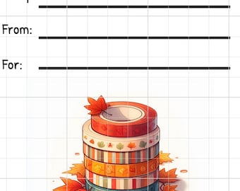 Insertion d'étiquette imprimable en téléchargement immédiat RAK étiquette de groupe de souhaits correspondant fournitures Happy Mail aquarelle Washi Tape automne feuilles colorées d'automne