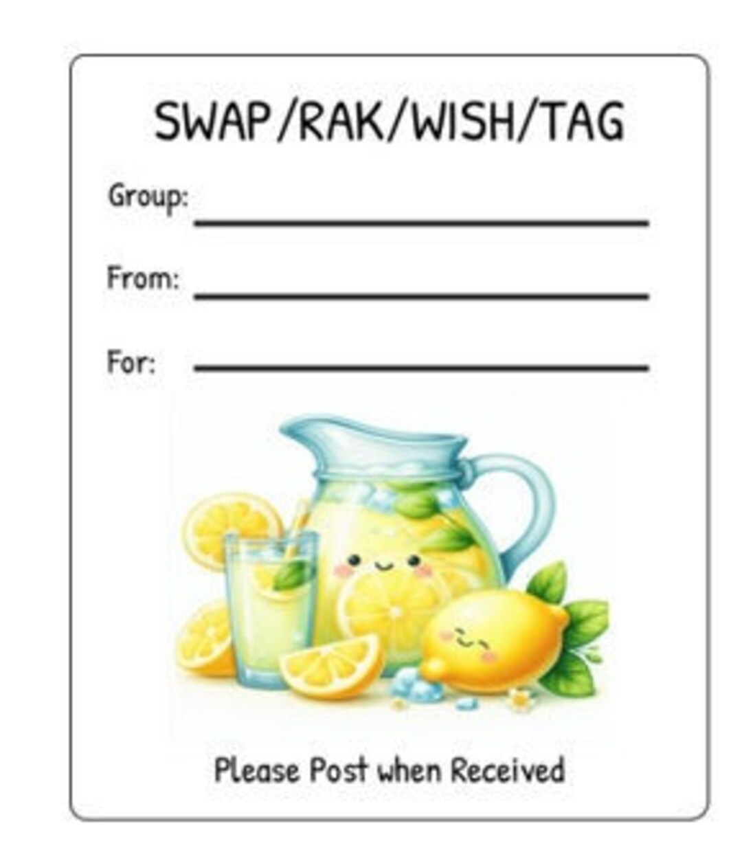 Printable INSTANT DOWNLOAD Tag Insert RAK Wish Group Label - Pen Pal ...