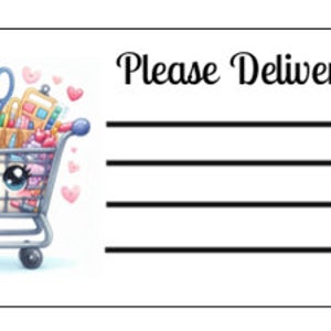 Printable INSTANT DOWNLOAD PDT Please Deliver To Labels Mailing Label Address Label Shipping Label craft cart shopping crafter buggy crafts