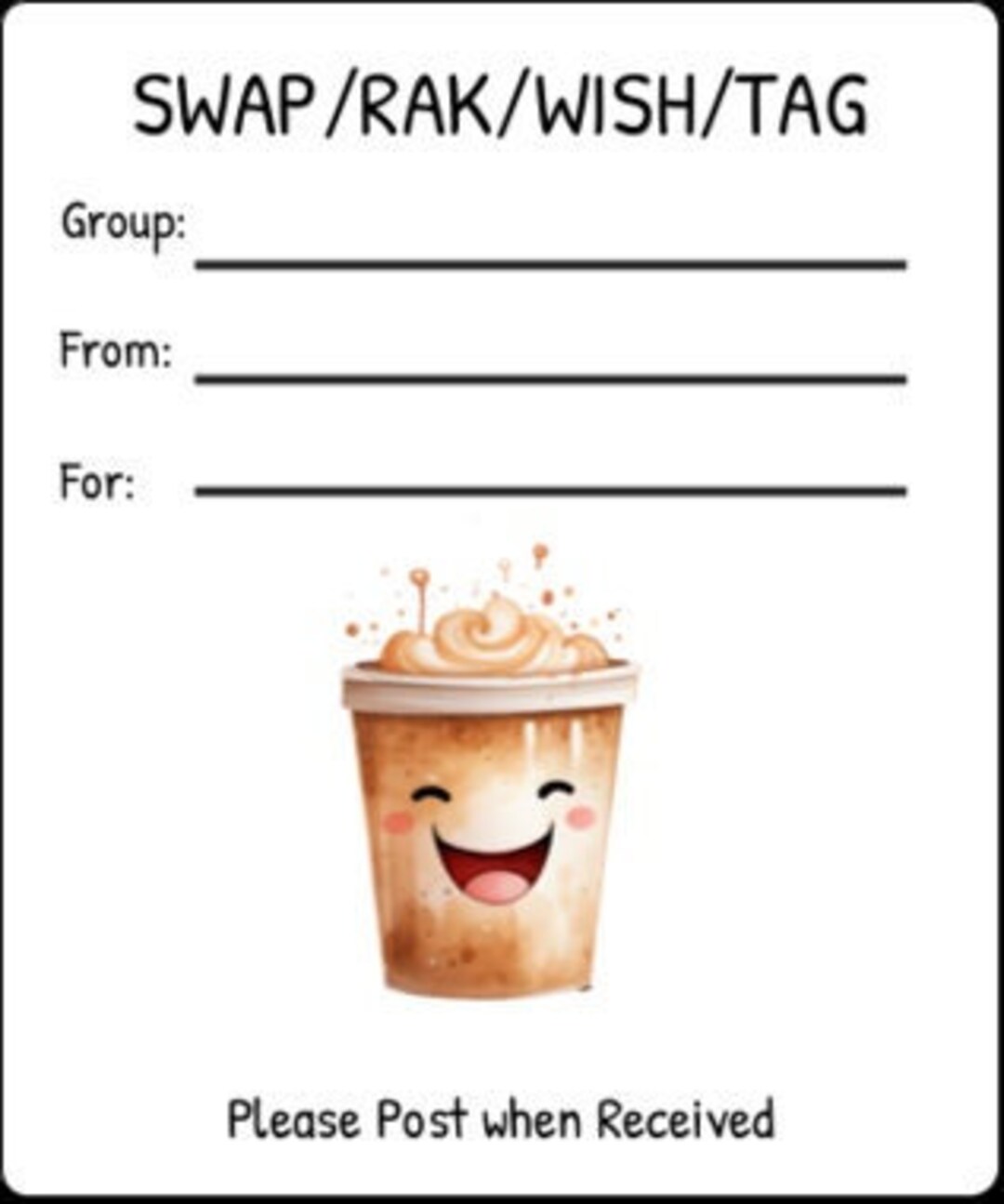 Printable INSTANT DOWNLOAD Tag Insert RAK Wish Group Label Pen Pal ...