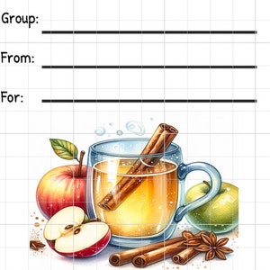 Printable INSTANT DOWNLOAD Tag Insert RAK Wish Group Label Pen Pal Supplies Happy Mail Watercolor Apple Cider Harvest Autumn Fall Cinnamon