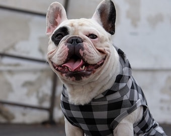 Dog Bosspup Hoodie - Grey & Black  (clothes french bulldog, french bulldog clothes, french bulldog clothing, frenchie clothing )