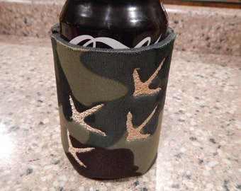 Turkey Tracks Embroidered Can Cooler, Hunting, Turkey Hunter, Can Sleeve, Gifts for Him, Gifts for Her, Stocking Stuffer