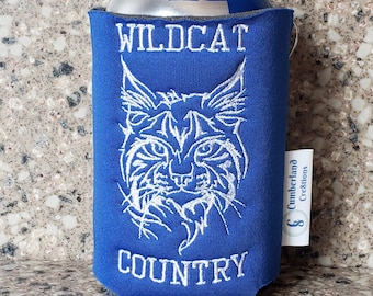 Wildcat Mascot embroidered can cooler, Tailgating, SEC team inspired, Can sleeve, Wildcat Fan, High School Wildcats
