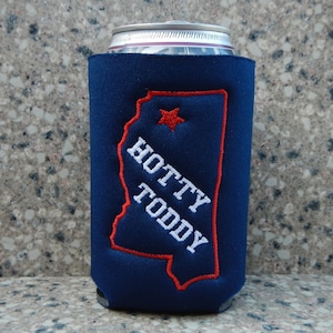 Mississippi, Hotty Toddy Embroidered can cooler, Tailgating, Can sleeve