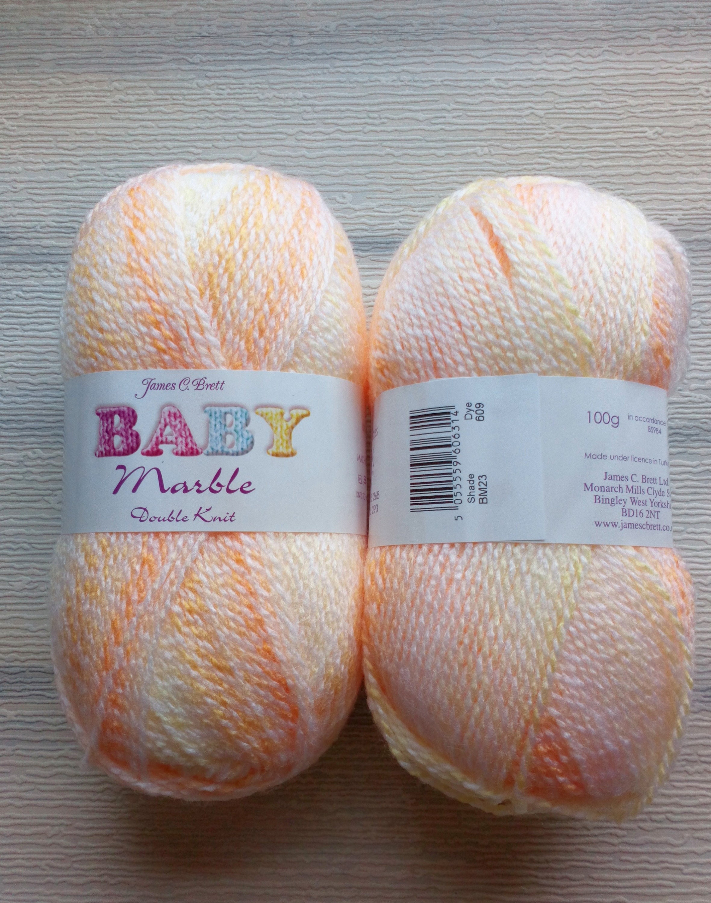 Baby Marble Double Knitting wool 100g balls by James C Brett. Etsy