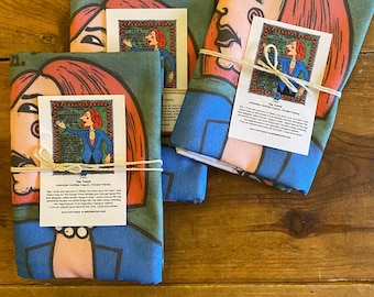 Julia Gillard Tea Towel: Misogyny Speech, Lino Print, Organic Cotton