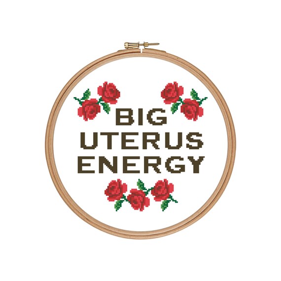 Buy 2 Get 1 Free Big Uterus Energy Cross Stitch Pdf Pattern Etsy