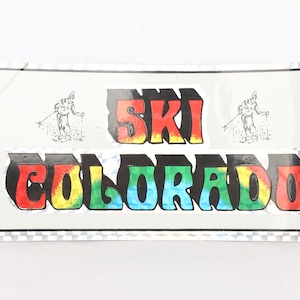 vintage 1970s 80s SKI COLORADO vintage bumper sticker Vail Breckenridge Copper Telluride Aspen vintage sticker laptop bumper - FREE shipping