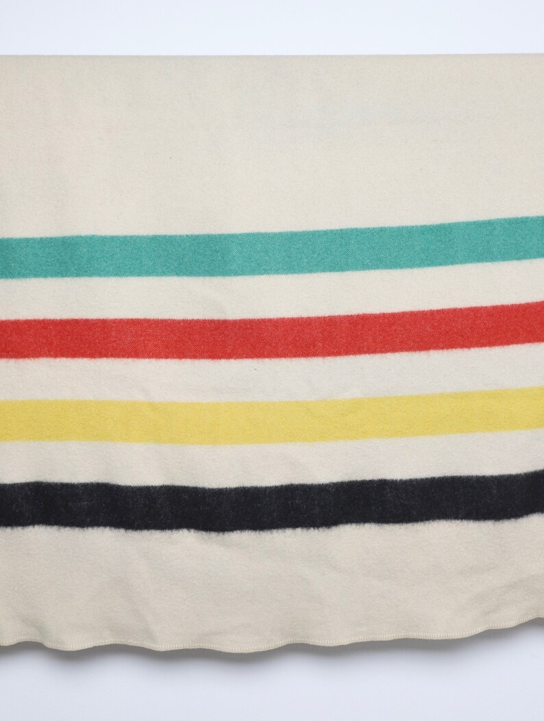 Vintage HUDSON Bay style blanket mid century WOOL multi color Etsy
