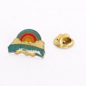 vintage 1970s 80s ARIZONA state pride vintage enamel pin -- with backer ready for jackets, bags, hats, etc