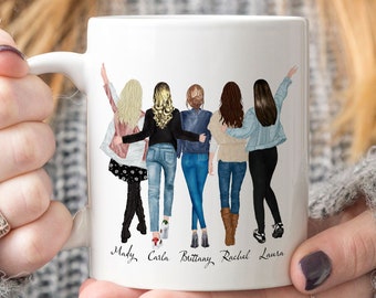 Five Best Friends Mug, Five Friends Mug, 5 Best Friends Gift, Custom Coffee Mug Five Friends, Five Soul Sisters Mug, Five Best Friends Gift