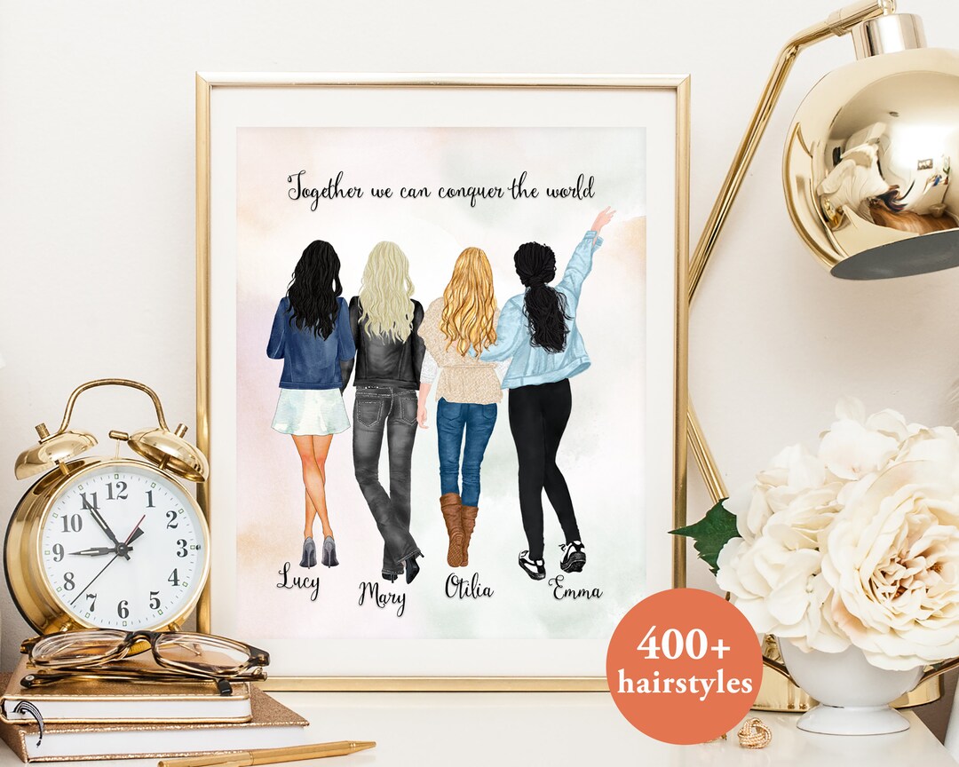 Custom Printable Four Best Friends, Personalized Four Soul Sisters ...