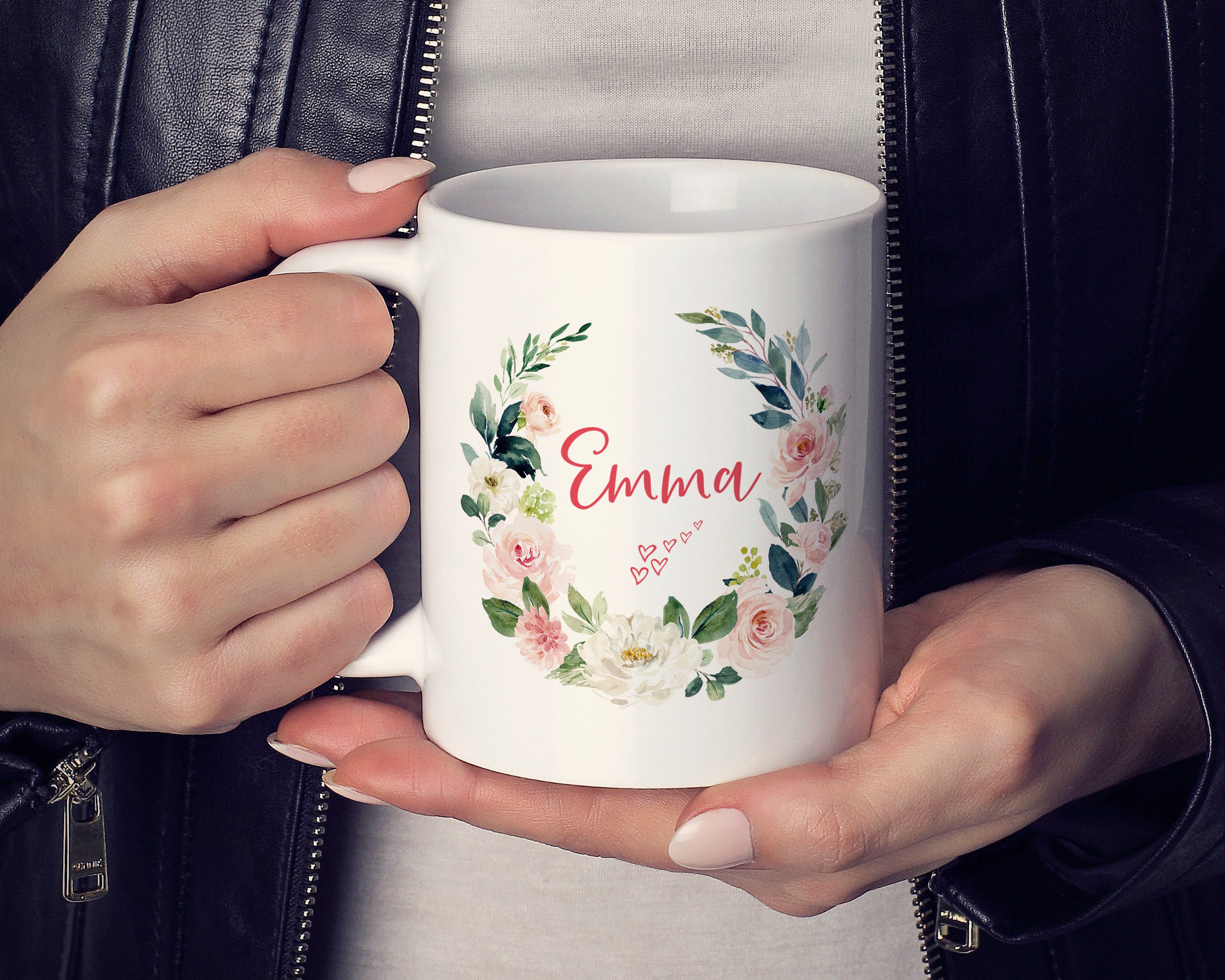 Personalized Hot Cold Coffee Mug, Floral Bunny Mom Cup, Customized Novelty  Cup, Name Custom Tea Ceramic Mugs For Travel Home Office Decor, Gift For  Women, Birthday Christmas Mother Day 