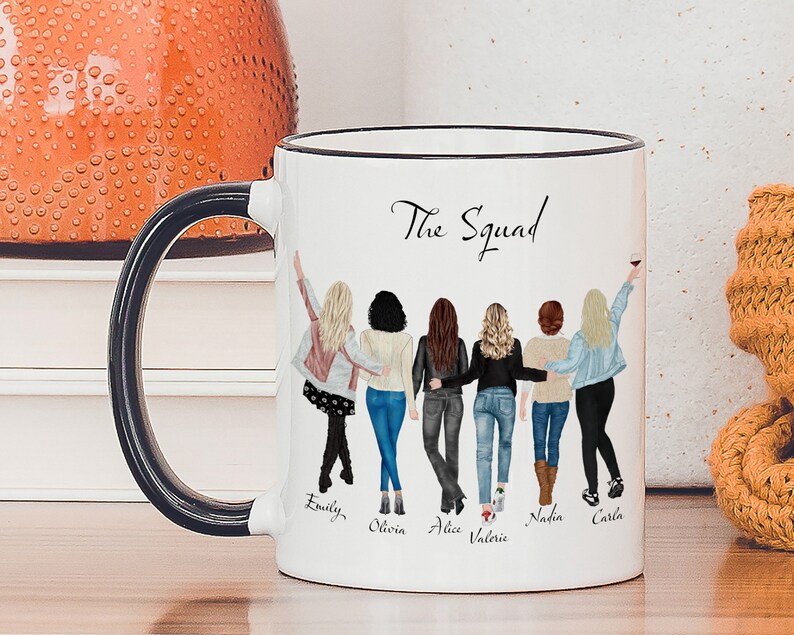 Six Best Friends Mug 6 Best Friends Gift Personalized Coffee Etsy