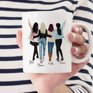 Four Friends Mug, 4 Best Friends Coffee Mug, Personalized Coffee Mug For Four Friends, Four Sisters Coffee Mug, Four Best Friends Mug 11 oz White Mug