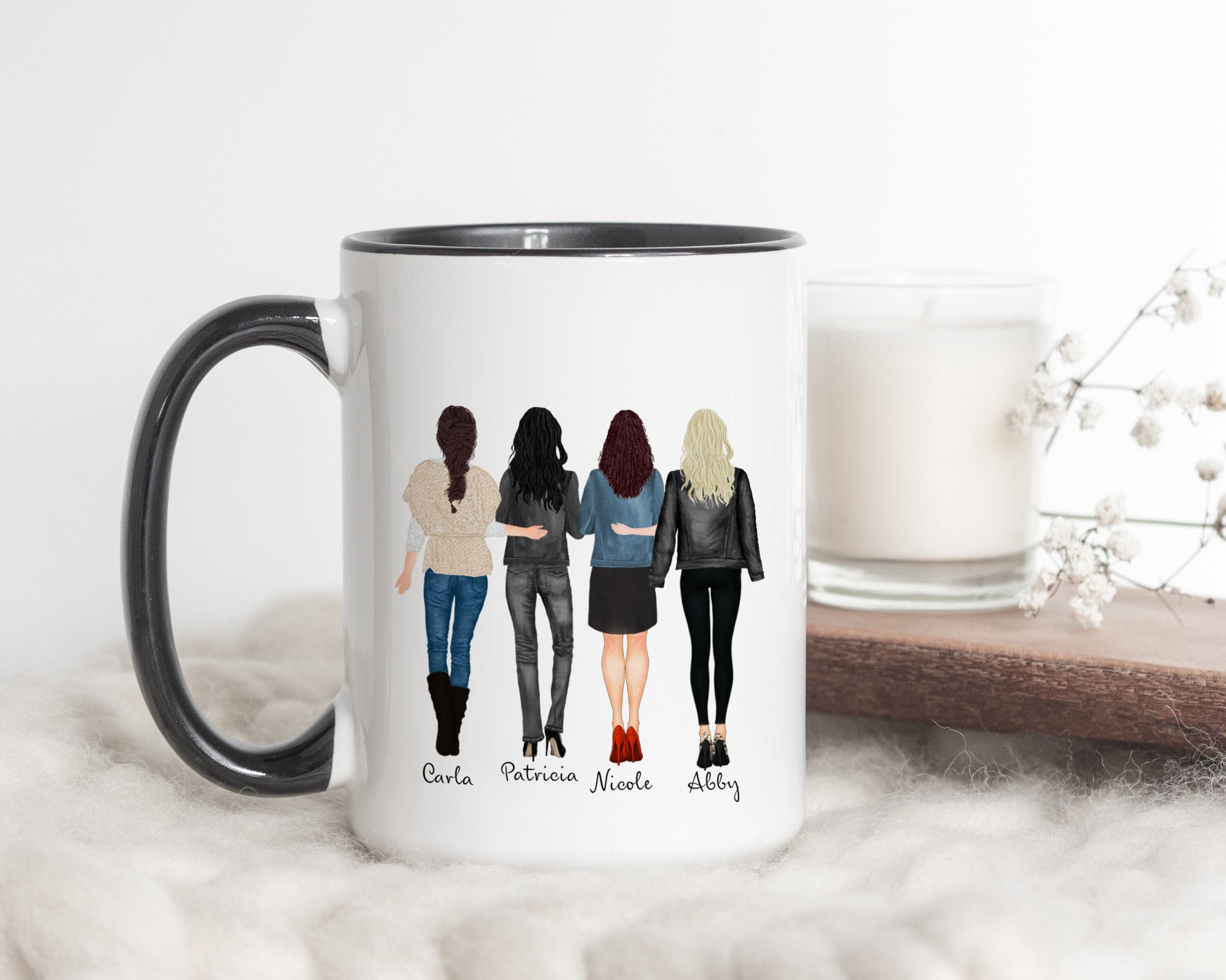 Four Friends Mug 4 Best Friends Mug Custom Mug 4 Friends Etsy