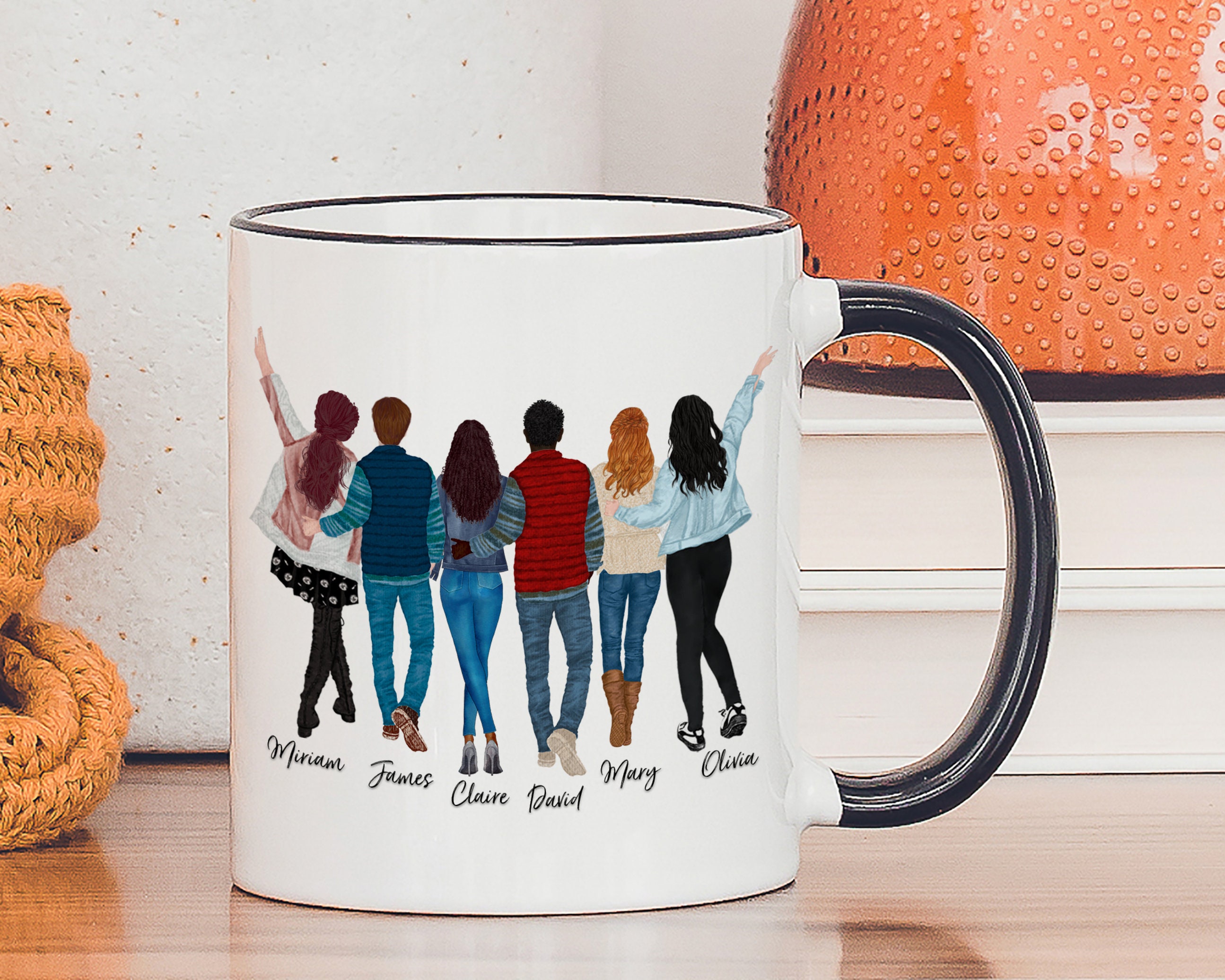 Six Friends Mug Customizable 6 Friends Mug Personalized Etsy