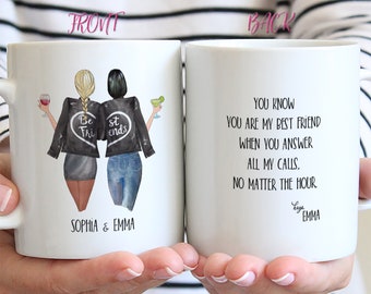 Customizable Coffee Mug For Best Friends, Personalized Coffee Mug For Soul Sisters, Gift For Best Friend, Gift For Besties, Best Friends