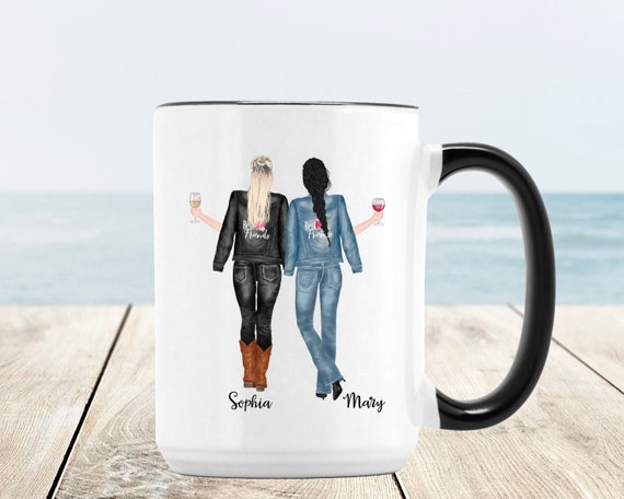 Tasse à café personnalisable pour les meilleurs amis, tasse à café  personnalisée pour les sœurs soul, cadeau pour le meilleur ami, cadeau pour  besties, meilleurs amis BFF -  France