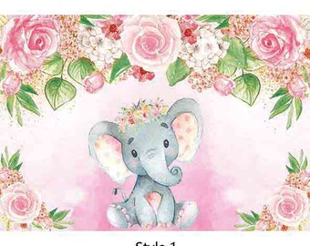 Elephant Baby Shower Backdrop Etsy