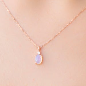 Moonstone Necklace - Rose Gold Minimalist Necklace - Simple Necklace - Pendant Necklace - Minimalist Jewelry - Delicate Charm Necklace