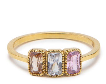 Mothers Ring 2, 3, 4, 5 Stone - Birthstone Ring Gold- Personalized Jewelry - Birthstone Jewelry - Grandma Gift - Birthday Gift for Mom