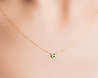 Birthstone Necklace - Emerald Necklace - New Mom Jewelry - Womens Gift - Personalized Necklace - New Mother Gift - New mom Gift-Gift For Mom