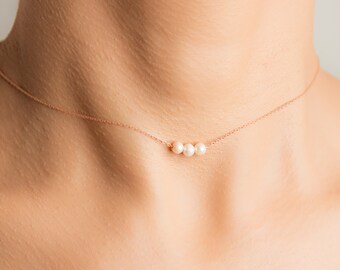 3 Pearl Choker - Etsy