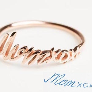 Custom Handwriting Ring - Personalized Jewelry - Handmade Gift - Personalized Gift - Personalized Gift for Her