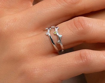 Mothers Ring 2, 3, 4, 5,.. 8 Stone, Birthstone Jewelry Gift for Mom, Birthday Gift for Her, Birthstone Ring, Gold Ring Jewelry Handmade Gift