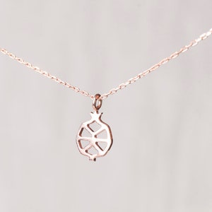 Pomegranate Necklace, Dainty Rose Gold Jewelry Necklace - Delicate Necklace - Abundance Necklace - Minimalist Necklace, Tiny Necklace