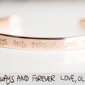 Aangepaste handschriftarmband - handtekeningarmband - handschriftsieraden - gepersonaliseerde armband - gouden armband - vriendschapsarmband - cadeau