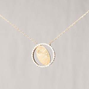 Collar de huellas dactilares real Regalo personalizado personalizado para mujeres joyería, regalo conmemorativo, joyería conmemorativa regalos sentimentales collar de declaración