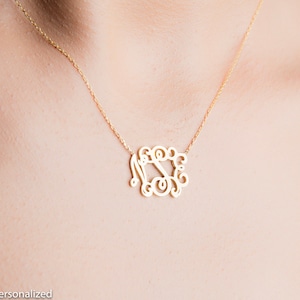 Personalized Necklace - Gold Monogram Necklace - Gift For Her - Personalized Jewelry - Small Monogram Necklace - Bridesmaid Gift - Jewelry