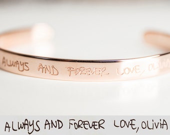 Pulsera de escritura a mano personalizada - Pulsera con firma - Joyas con escritura a mano - Pulsera personalizada - Pulsera de oro - Pulsera de la amistad - Regalo