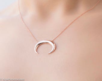 inverted moon necklace