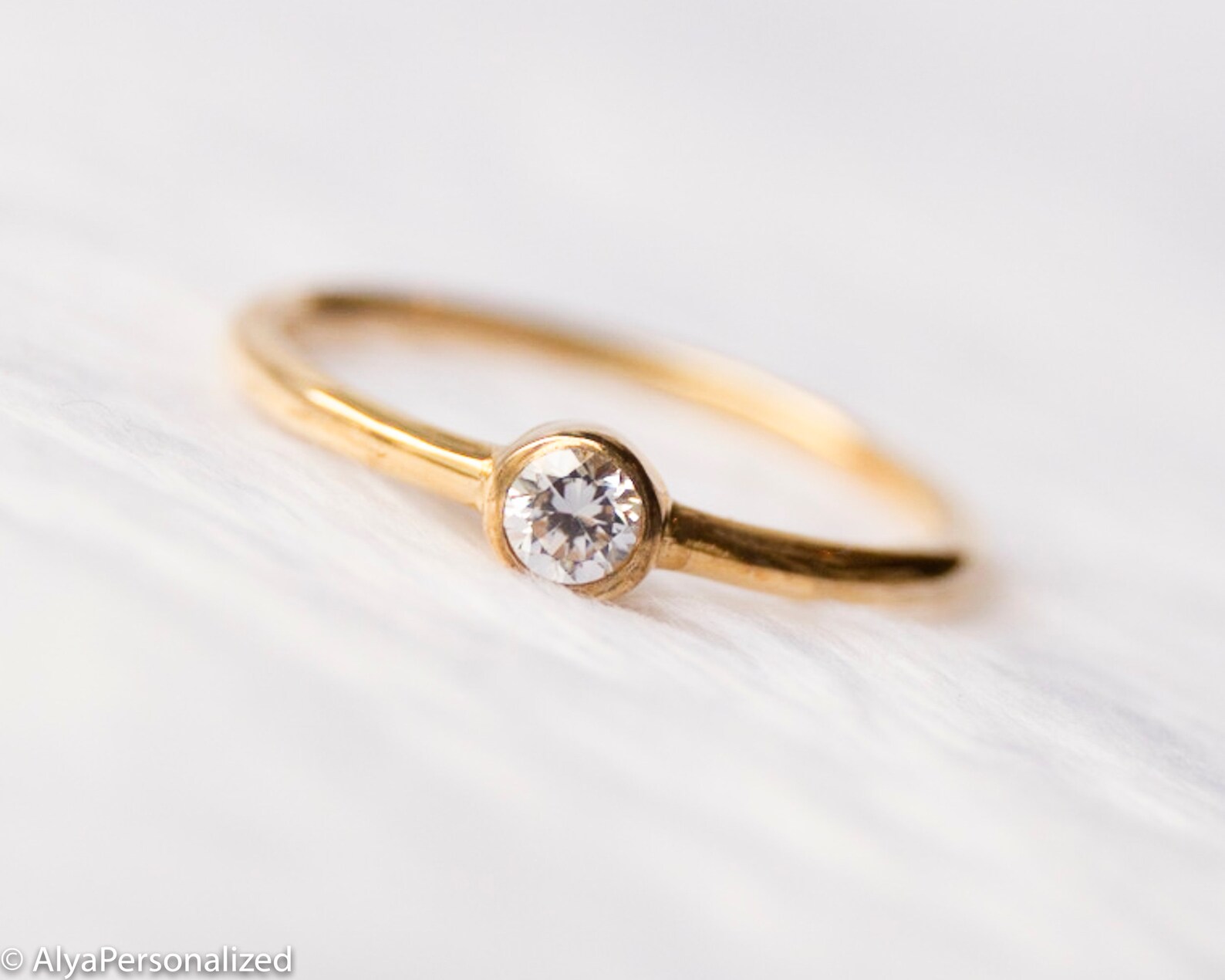 Solitaire Diamond Engagement Ring, Handmade Engagement Rings for Women ...