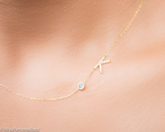 Tiny Sideways Initial Necklace for Baby and Child – Golden Thread, Inc.