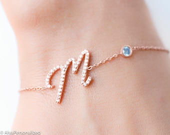 Bracelets For Women, Charm Bracelet, Personalized Initial Bracelet, Custom Jewelry, Bridesmaid Gift, Personalized Gift, Gift Women