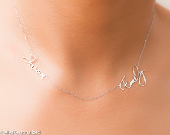 Two Name Necklace Sterling Silver 