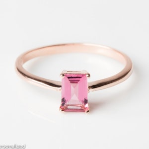 Emerald Cut Engagement Ring Tourmaline Engagement Ring Gemstone Engagement Ring Tourmaline Jewelry Promise Ring Womens Rings For Women