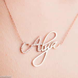 Personalized Name Necklace Jewelry - Custom Rose Gold Name Necklace-Personalized Bridesmaid Proposal Gift, Necklaces for Women