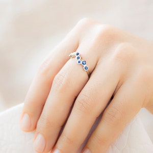 Sapphire Jewelry Birthstone Jewelry Gemstone Ring Unique Silver Ring Dainty Silver Ring Sapphire Ring Gemstone Jewelry image 4