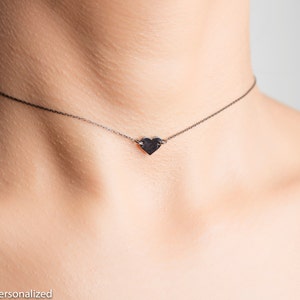 Black Choker With Charm - Bohemian Jewelry - Boho JEwelry - Black Choker Necklace - Black Lace Choker - Heart Choker - Heart Charm Necklace