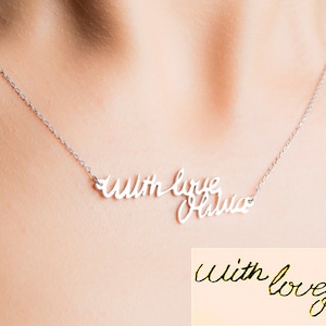 Werkelijke handschriftketting - gepersonaliseerde handtekeningketting - handschriftcadeau - herdenkingscadeau - kerstcadeau-ideeën - herdenkingssieraden