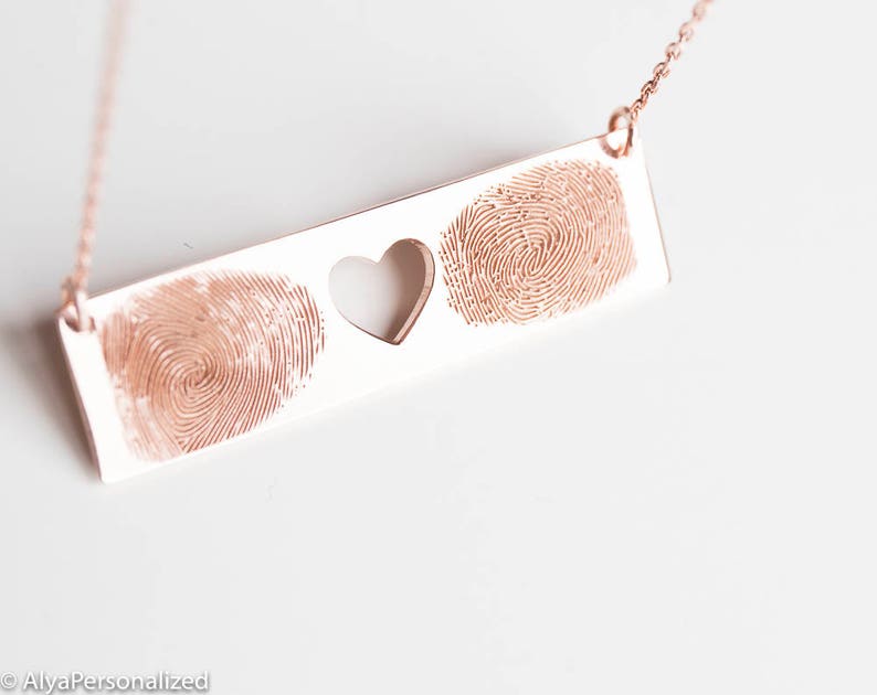 Actual Fingerprint Necklace Fingerprint Jewelry Personalized Gift For Her Memorial Jewelry Jewelry Handmade Sentimental Jewelry image 1